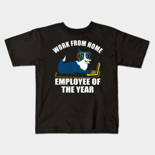 Work From Home Employee Of The Year Dog Kids T-Shirt